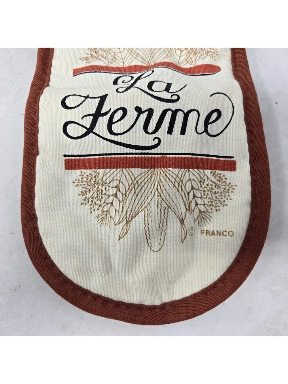 Vintage FRANCO Oven Mitt Potholders Set Of 2 Country Wheat Cottage Kitchen